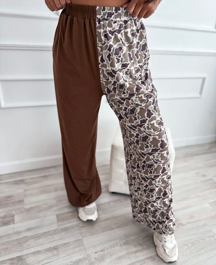 Split Duck Camo Lounge Pants by Birdie - Face 2 Soul Beauty Boutique