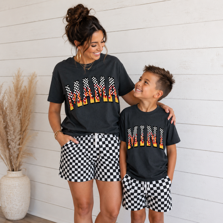 Made To Order: Mama &amp; Mini Checkered Fire Tees - Face 2 Soul Beauty Boutique