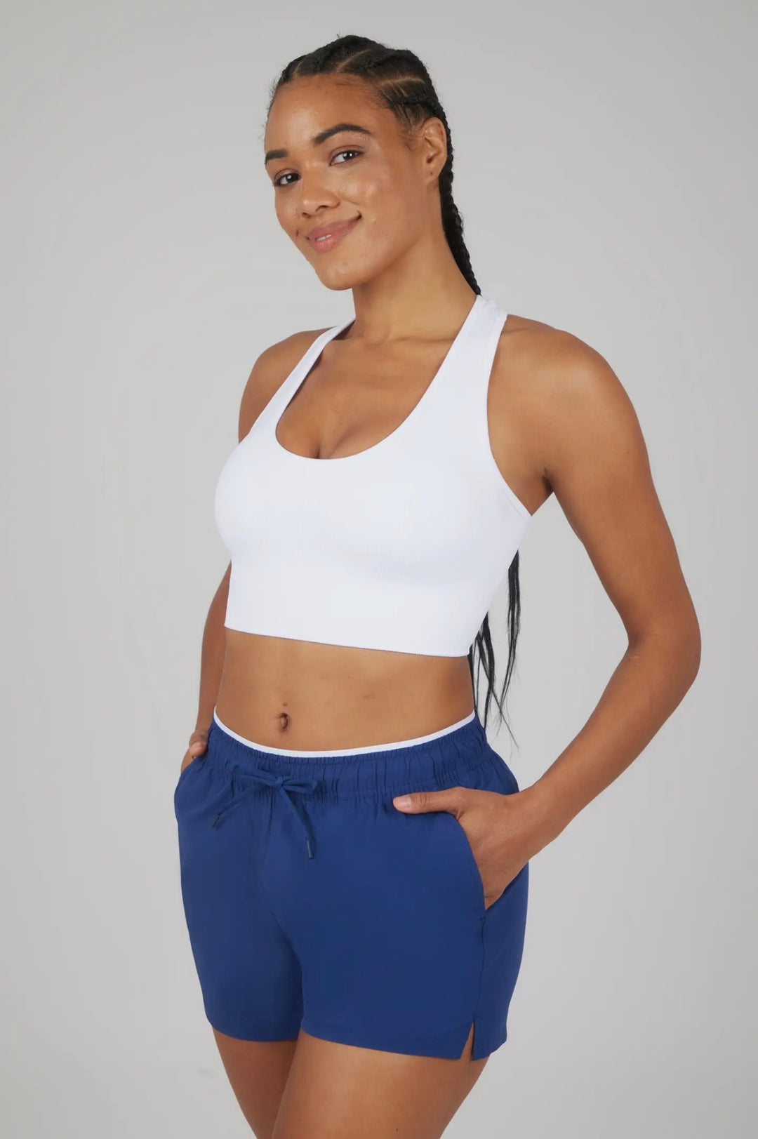 Contrast Waistband Shorts - Face 2 Soul Beauty Boutique