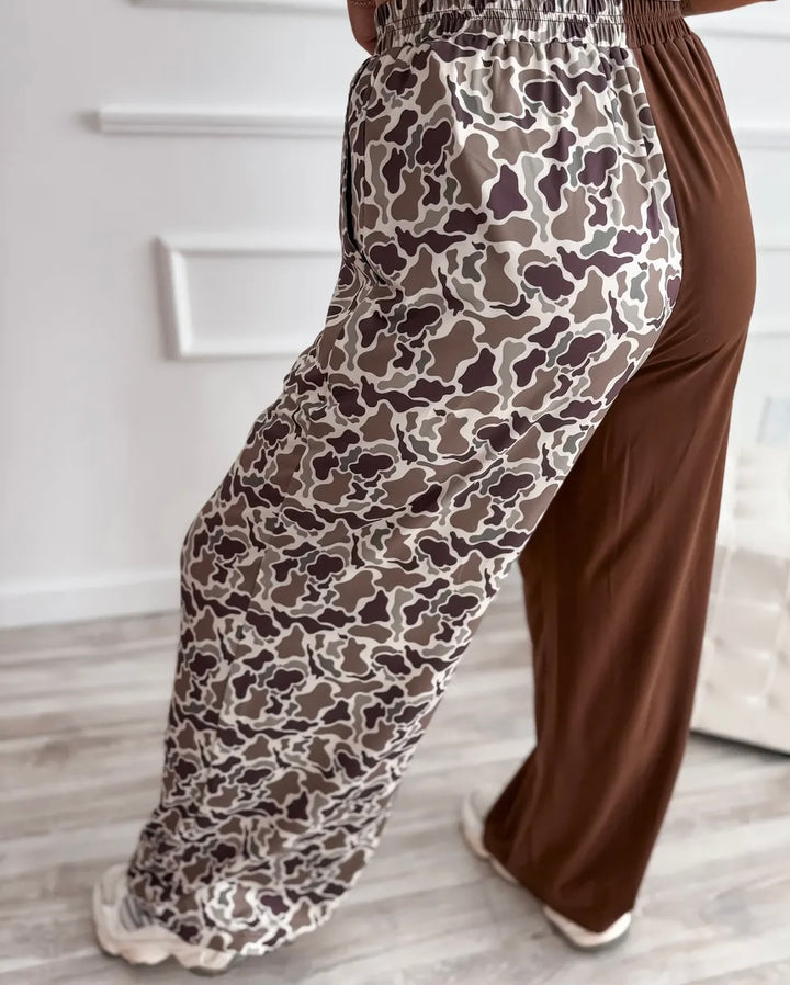 Split Duck Camo Lounge Pants by Birdie - Face 2 Soul Beauty Boutique