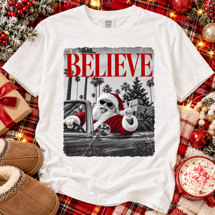 Made To Order: Believe Santa White CC Tee