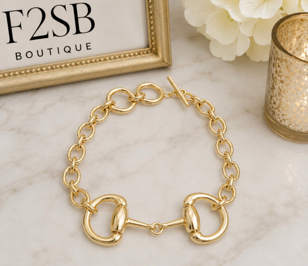 Matte Gold Horsebit Bracelet
