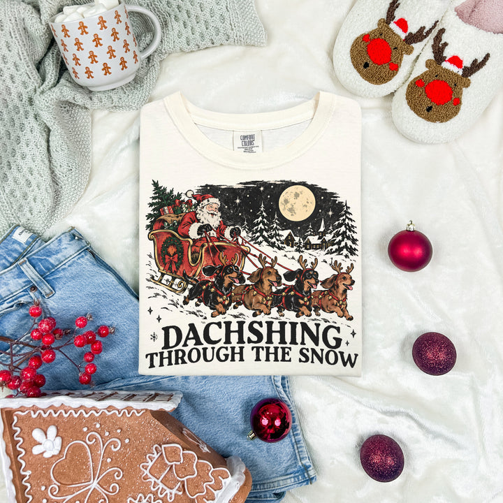 Made To Order: Dachshing Through The Snow Ivory CC Tee