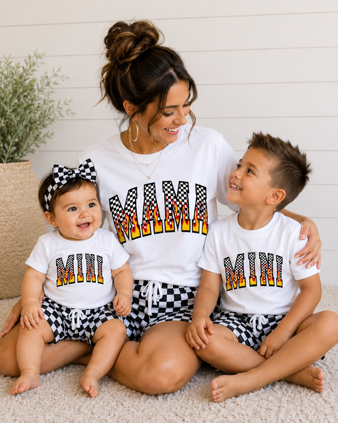 Made To Order: Mama &amp; Mini Checkered Fire Tees - Face 2 Soul Beauty Boutique