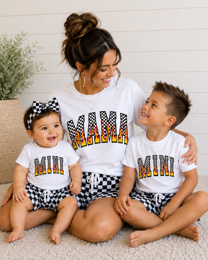Made To Order: Mama &amp; Mini Checkered Fire Tees - Face 2 Soul Beauty Boutique